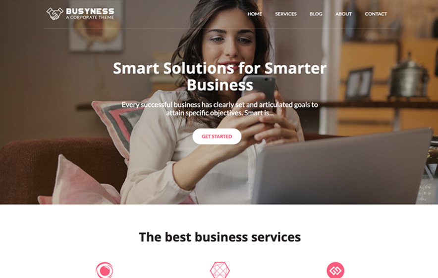 Busyness - 40+ Best Free Business WordPress Themes for 2020