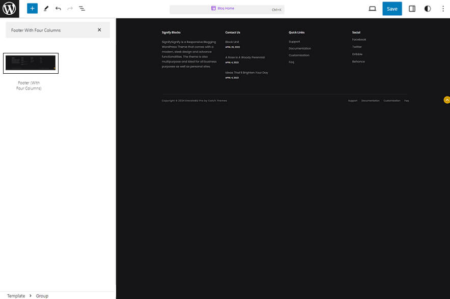 ElevateBiz Pro - Footer With Four Columns