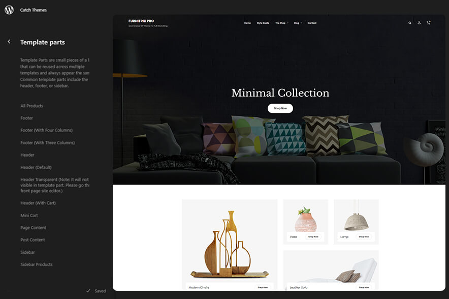 Furnitrix Pro - eCommerce WordPress Block Theme Template Parts