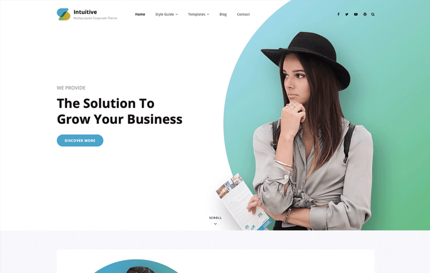 Intuitive -40+ Best Free Business WordPress Themes for 2020