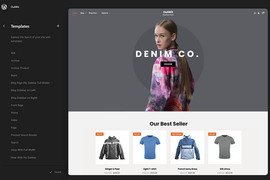 OutWit eCommerce WordPress Block Theme Templates