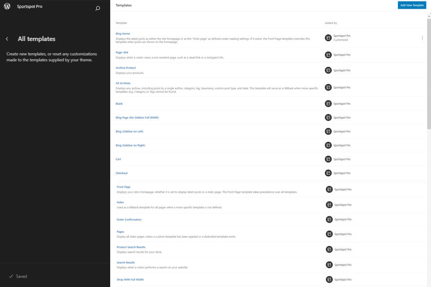 Sportspot Pro - Sports WordPress eCommerce Block Theme Templates