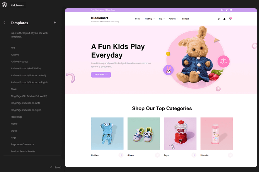 Kiddiemart - eCommerce WordPress Block Theme Templates